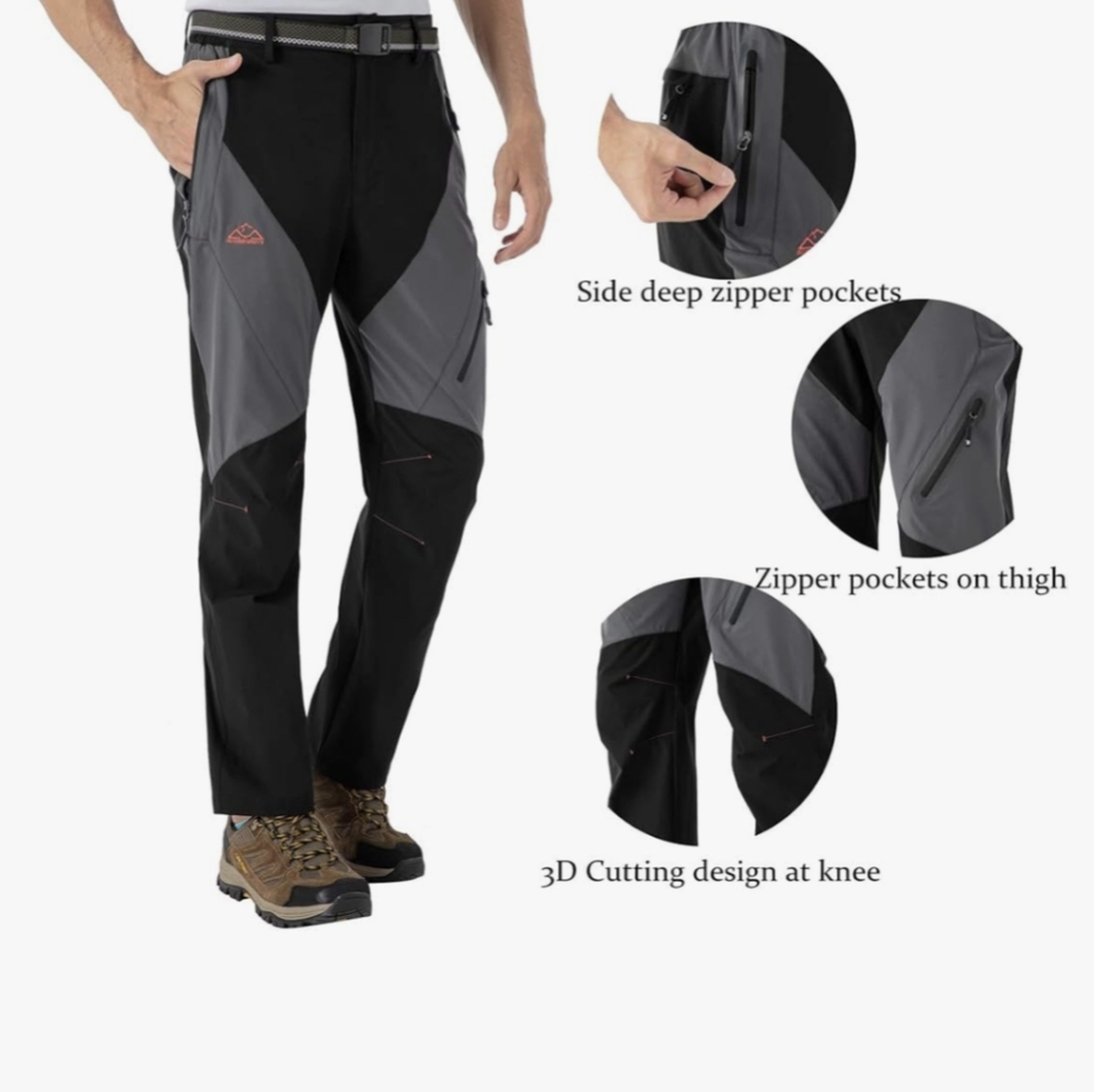 Men's Outdoor Hiking Mountaineering Pants Quick Dry Water Resistant windproof